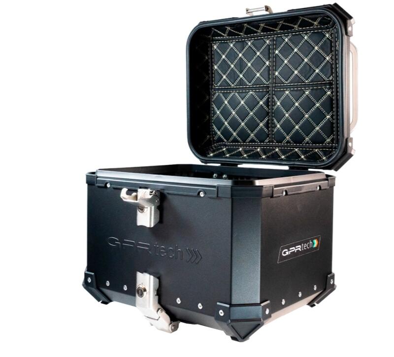 Top Case UNIVERSEL - 45 L - Aluminium Noir avec dosseret - Vue 6