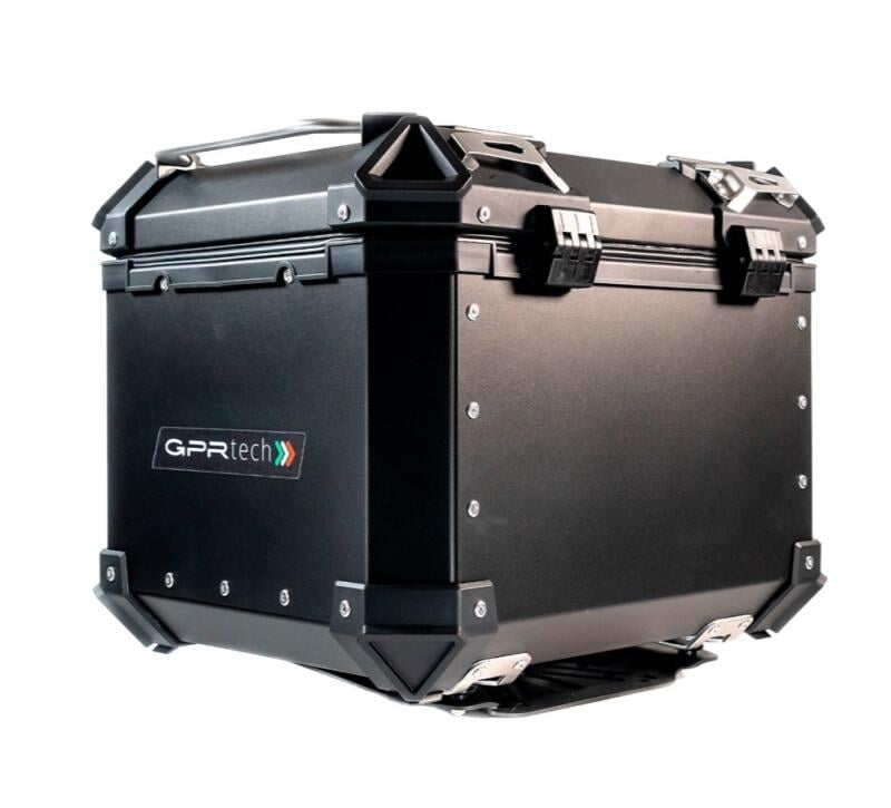 Top Case UNIVERSEL - 45 L - Aluminium Noir avec dosseret - Vue 8