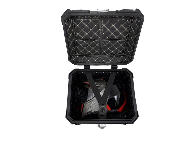 Top Case UNIVERSEL - 45 L - Aluminium Noir avec dosseret
