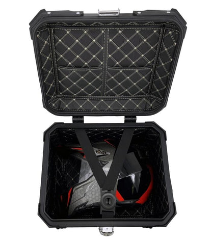 Top Case UNIVERSEL  - 45 L - Aluminium Noir avec dosseret