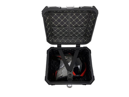 Top Case UNIVERSEL  - 45 L - Aluminium Noir avec dosseret